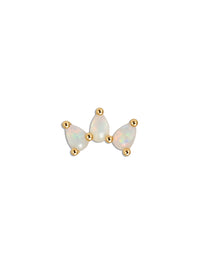 Three Pear Opal Yellow Gold Stud