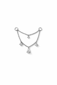 4 Lab Diamond Double White Gold Connector Chain