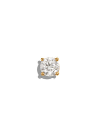 Large Round CZ Yellow Gold Threaded Stud