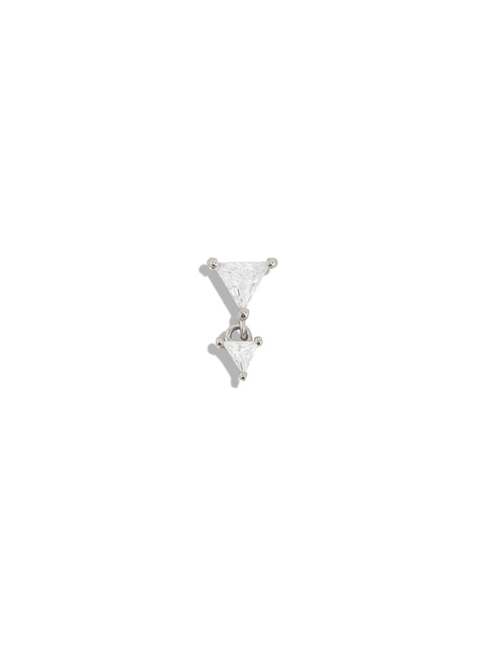 Dreamy CZ White Gold Threadless Stud