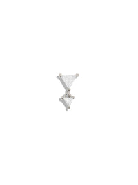 Dreamy CZ White Gold Threadless Stud
