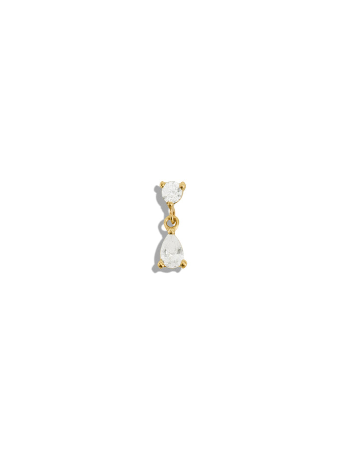 Happy CZ Yellow Gold Threadless Stud