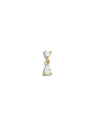 Happy CZ Yellow Gold Threadless Stud