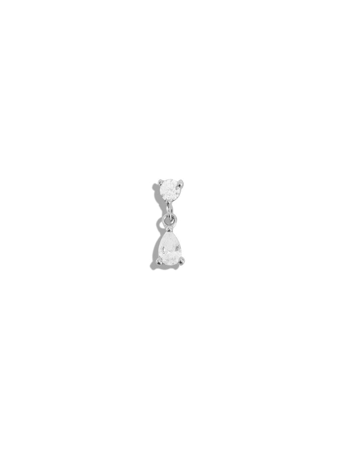 Happy CZ White Gold Threadless Stud