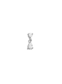 Happy CZ White Gold Threadless Stud