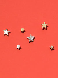 Star Motif White Gold Stud