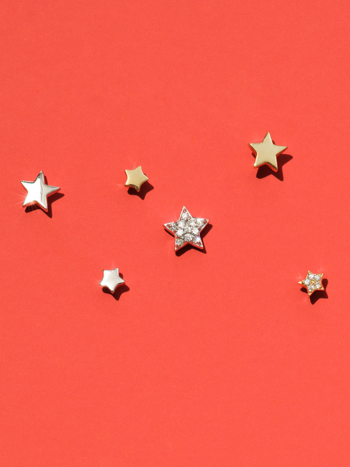 Star Motif Yellow Gold Stud