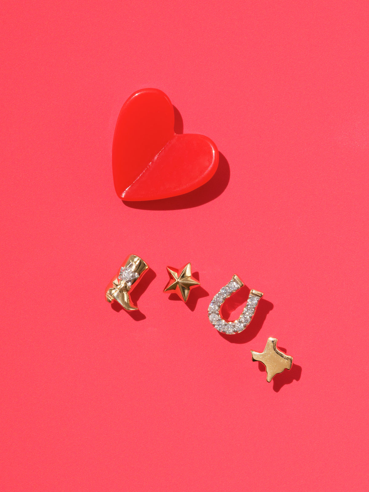 Diamond Texas Yellow Gold Stud