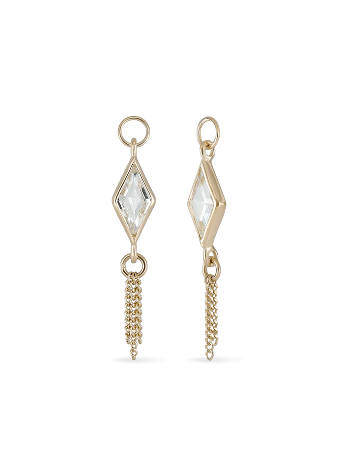 Xena Rhombus Gemstone Tassel Chain Charm