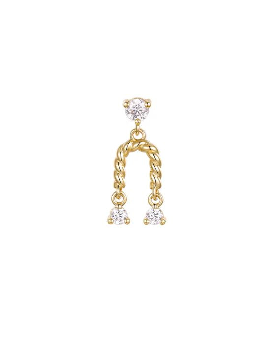Bliss CZ Yellow Gold Threadless Stud