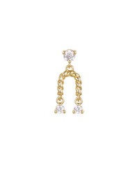 Bliss CZ Yellow Gold Threadless Stud