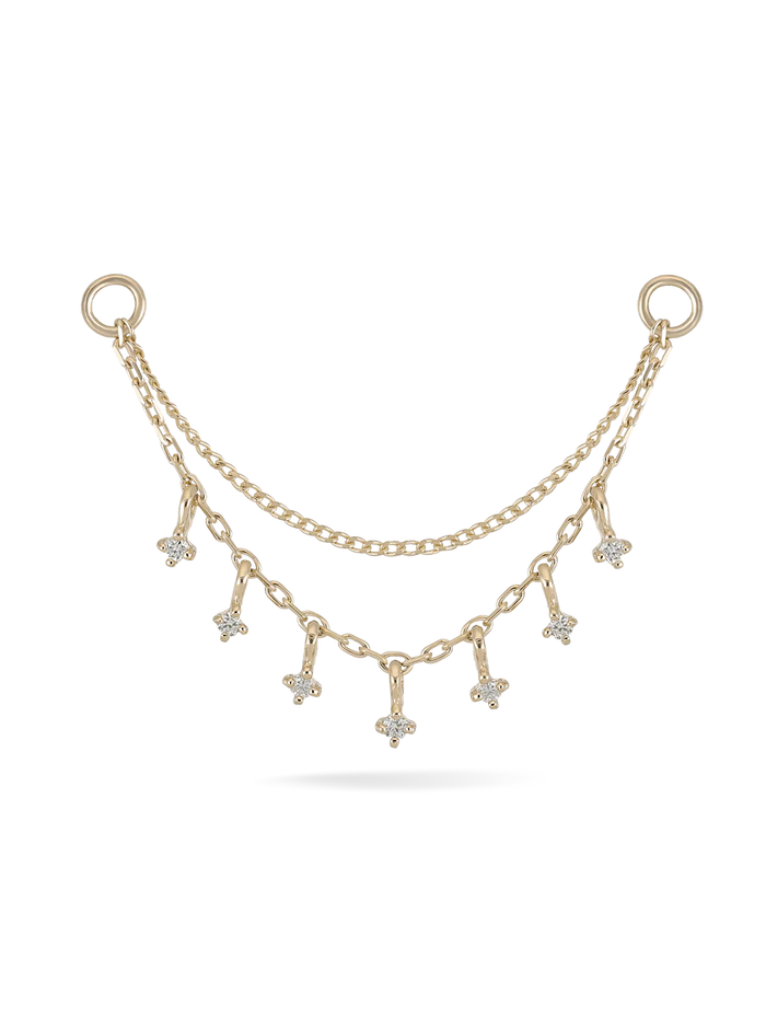 Ember Tiny Diamond Charm Double Chain