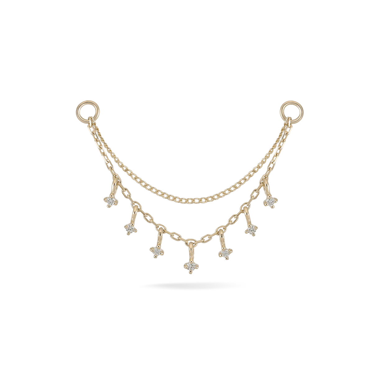 Ember Tiny Diamond Charm Double Chain