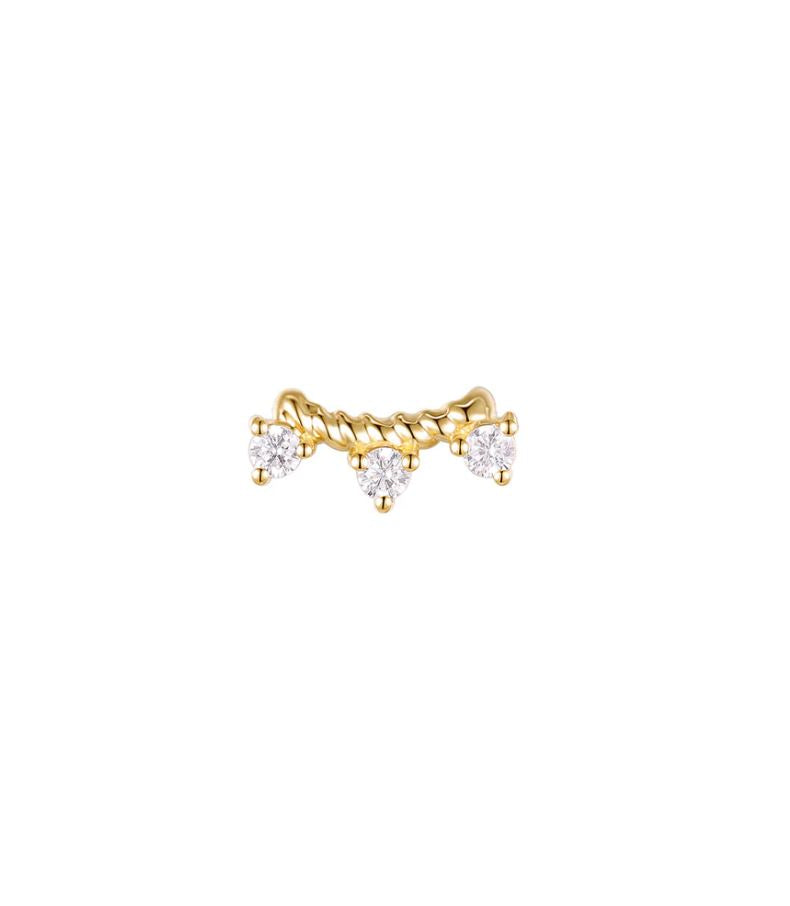 Crave CZ Yellow Gold Threadless Stud