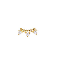 Crave CZ Yellow Gold Threadless Stud