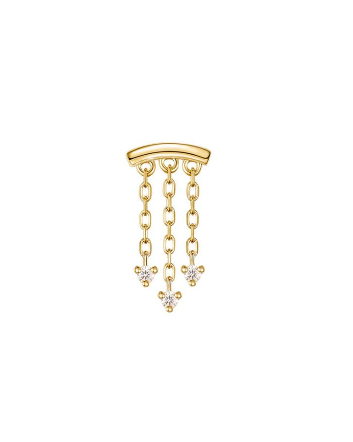 Esme Diamond Yellow Gold Bar End Stud