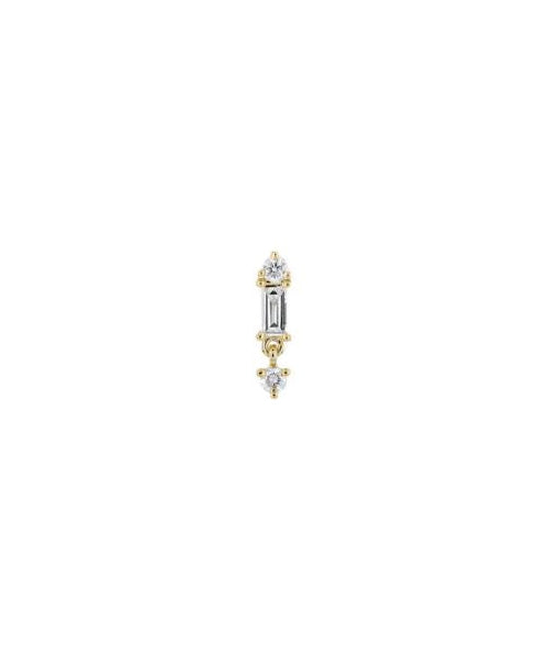 The Icon Diamond Baguette with Round Dangle Stud