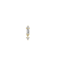 The Icon Diamond Baguette with Round Dangle Stud
