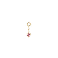 Pink Sapphire Gia On Chain Yellow Gold Charm