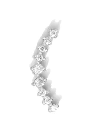 CZ Sling Pin White Gold Stud