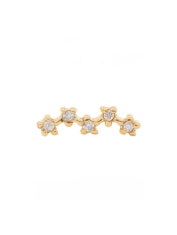 Stardust CZ Yellow Gold Threadless Pin Stud