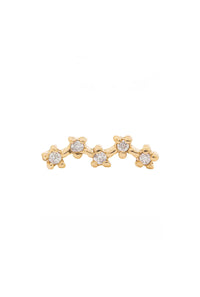 Stardust CZ Yellow Gold Threadless Pin Stud