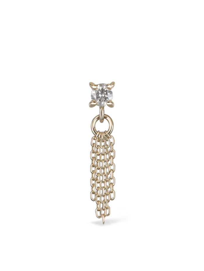 Breeze II 2mm White Diamond 5 Fine Cable Chain Tassel