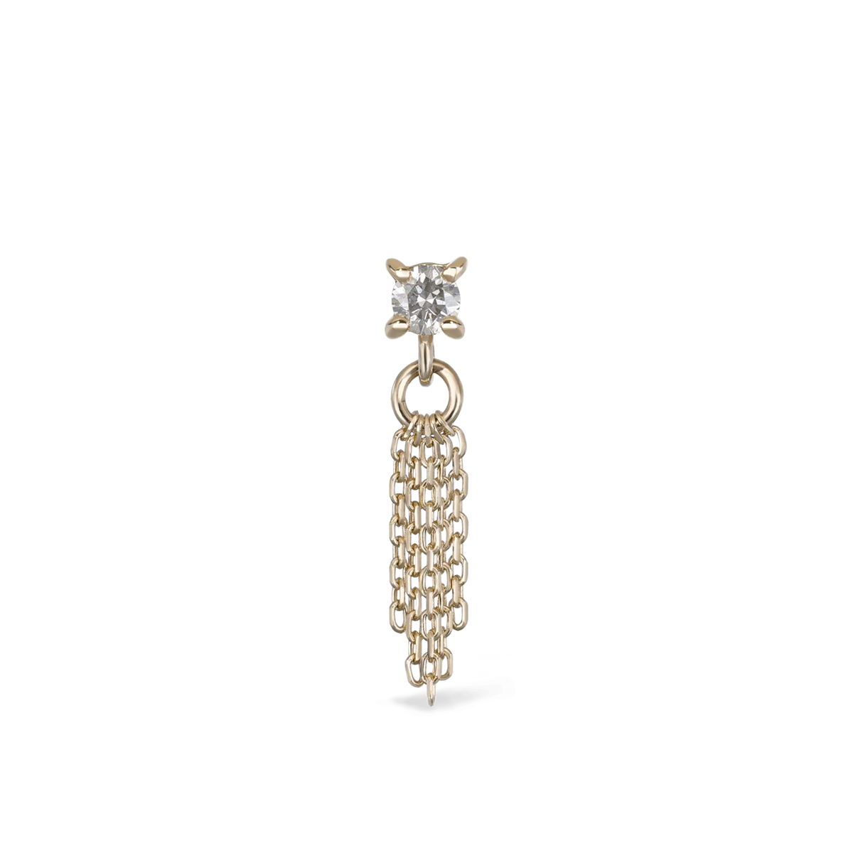 Breeze II 2mm White Diamond 5 Fine Cable Chain Tassel