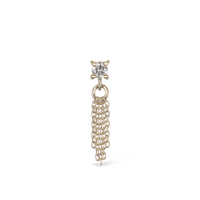 Breeze II 2mm White Diamond 5 Fine Cable Chain Tassel