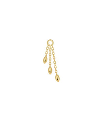 Triple Marquise Bead Drop Yellow Gold Charm