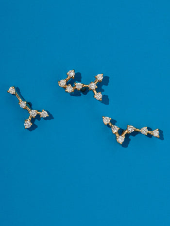 Scorpio Constellation Yellow Gold Stud