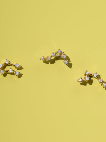 Libra Constellation Yellow Gold Stud