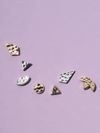 Hammered Triangle White Gold Stud