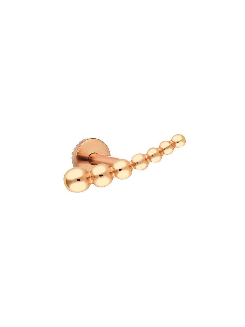 Seven Ball Arc Thread Through Rose Gold Single Earring