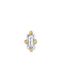 Mini Diamond Baguette Yellow Gold Stud