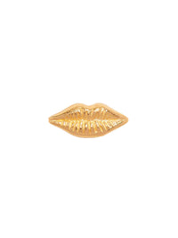 Baso Lips Stud Thread Through Yellow Gold Single Earring