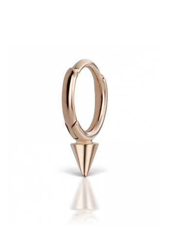 6.5mm Non-Rotating Spike Single Hoop Earring - Rose Gold