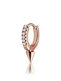 Single Spike Diamond Eternity Single Hoop Earring - Rose Gold