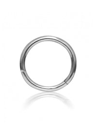 8mm Plain Single Hoop Earring - White Gold