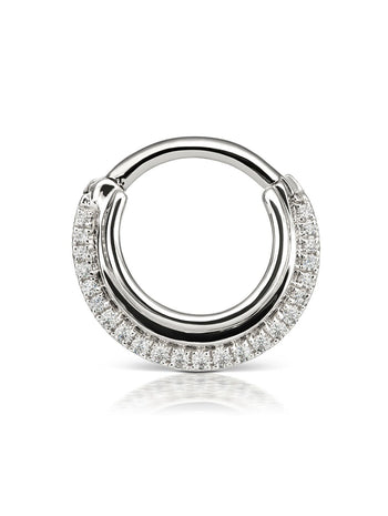 8mm Dhara Single Hoop Earring - White Gold