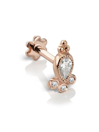 5mm Diamond Delia Thread Through Single Earring - Rose Gold