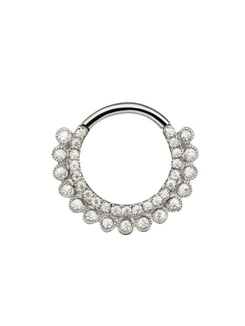 9.5mm Diamond Apsara Clicker White Gold Single Hoop Earring