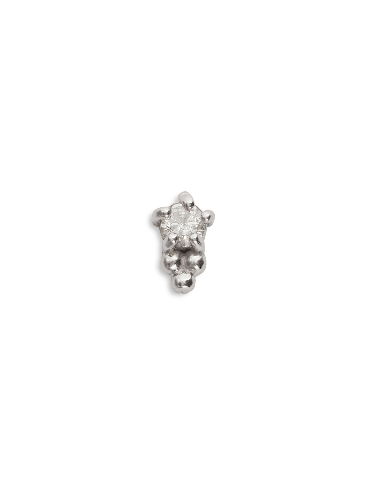 Diamond Figment Pin White Gold Stud