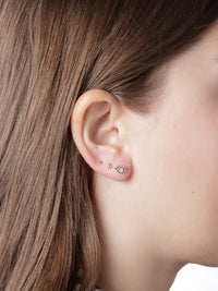 3mm Distortion Disc Pin White Gold Stud