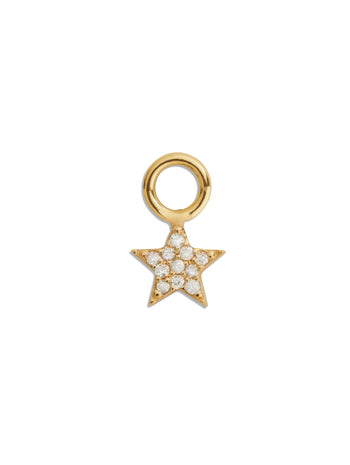 Diamond Star Yellow Gold Single Earring Charm