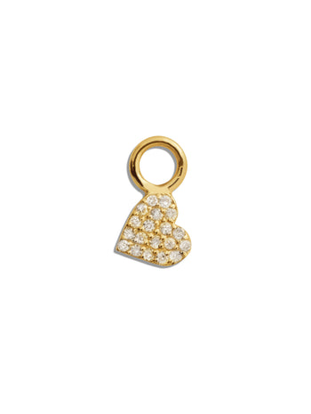 Diamond Heart Yellow Gold Single Earring Charm