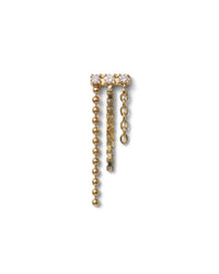 Diamond Bar with Fringe Yellow Gold Earring