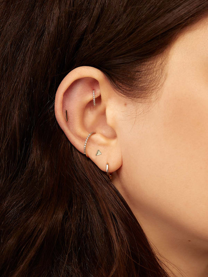 Triangle Motif Yellow Gold Stud