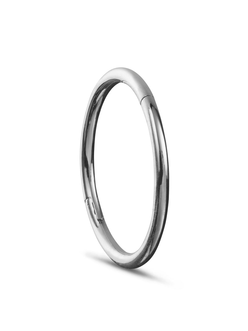 12mm White Gold Clicker Single Hoop Earring