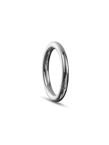 6.5mm White Gold Clicker Single Hoop Earring